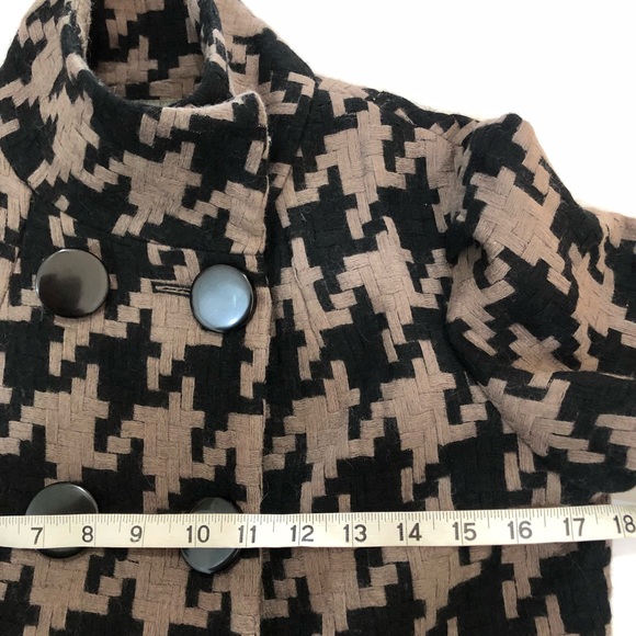MAC & JAC Brown Black Cropped Houndstooth Jacket - Picture 5 of 8